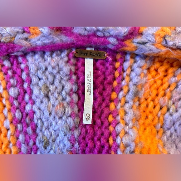 NWT Free People Pink Tiger Knit Duster - Picture 6 of 10